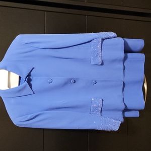 100% SILK Luisa Spagnoli Italian Designer 2 Piece skirt Suit fits US sz 14 / XL